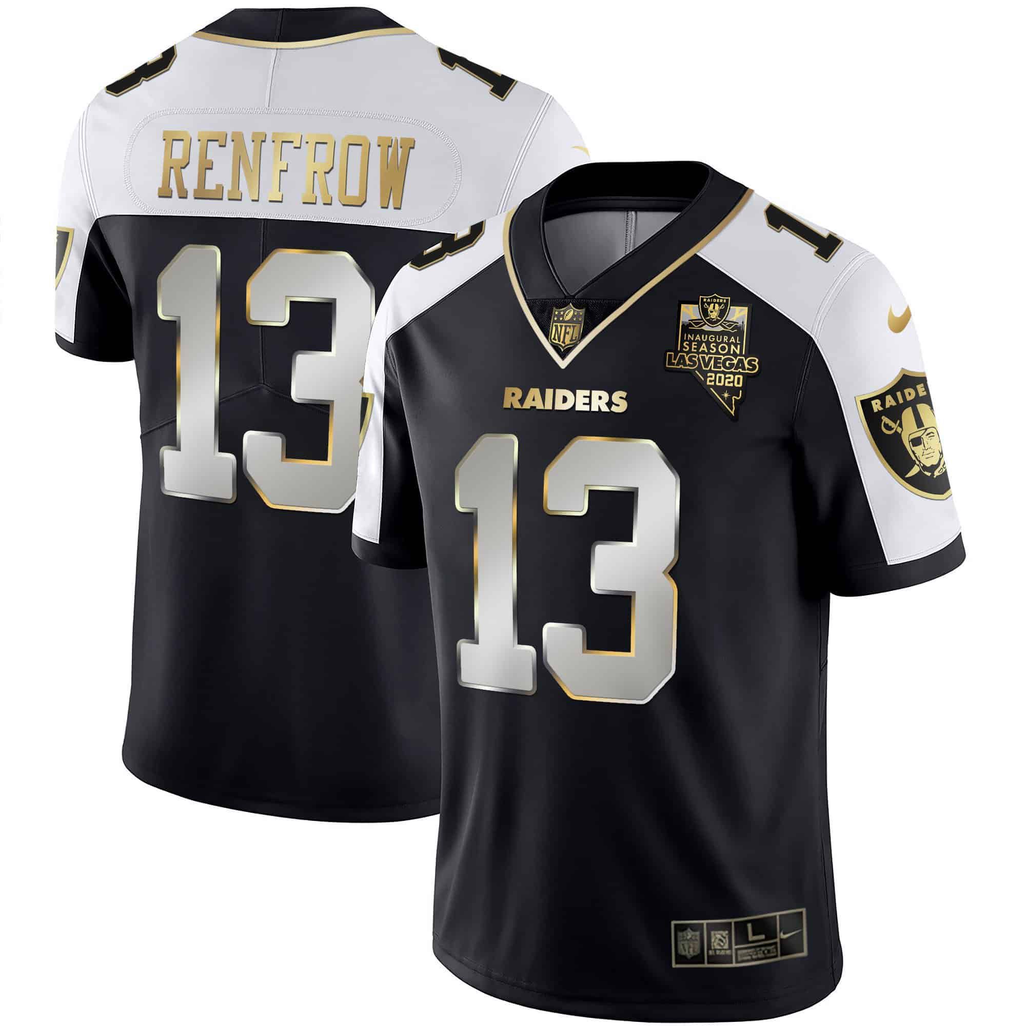 Men Oakland Raiders 13 Renfrow 2024 Nike Vapor Black Gold & Black Inverted Limited NFL Jersey style 1